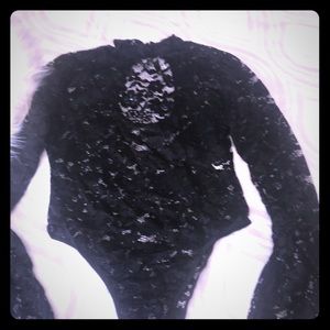 Sexy Black Lace flare sleeves Bodywear